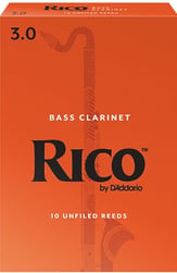 Rico Bass Clarinet Reeds #1.5 Pack of 3 reeds